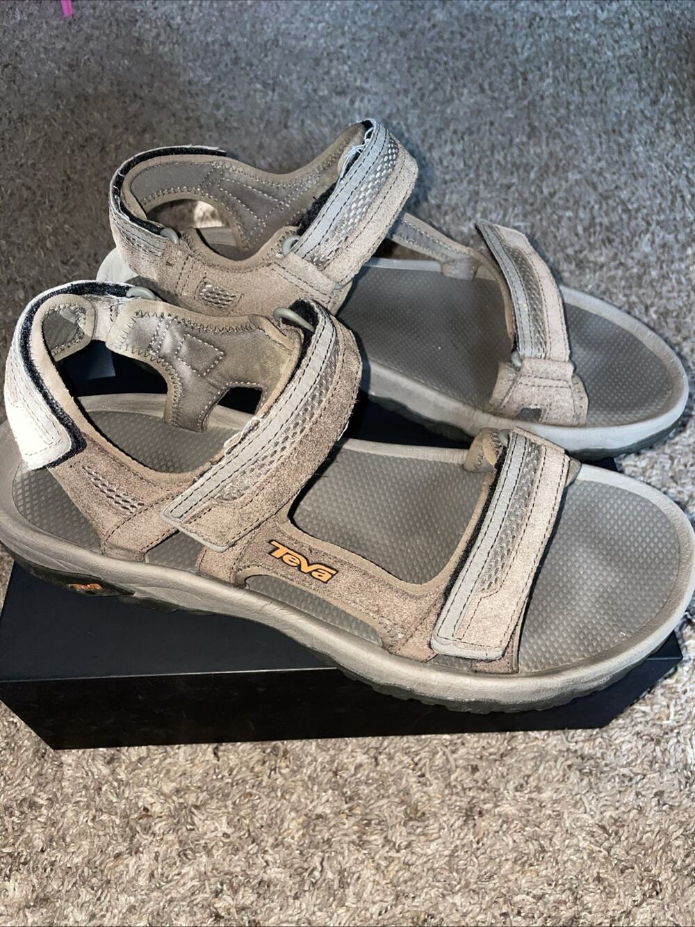 Teva Hudson Bungee Cord Men's Sandals Size 12 Brown Tan Suede